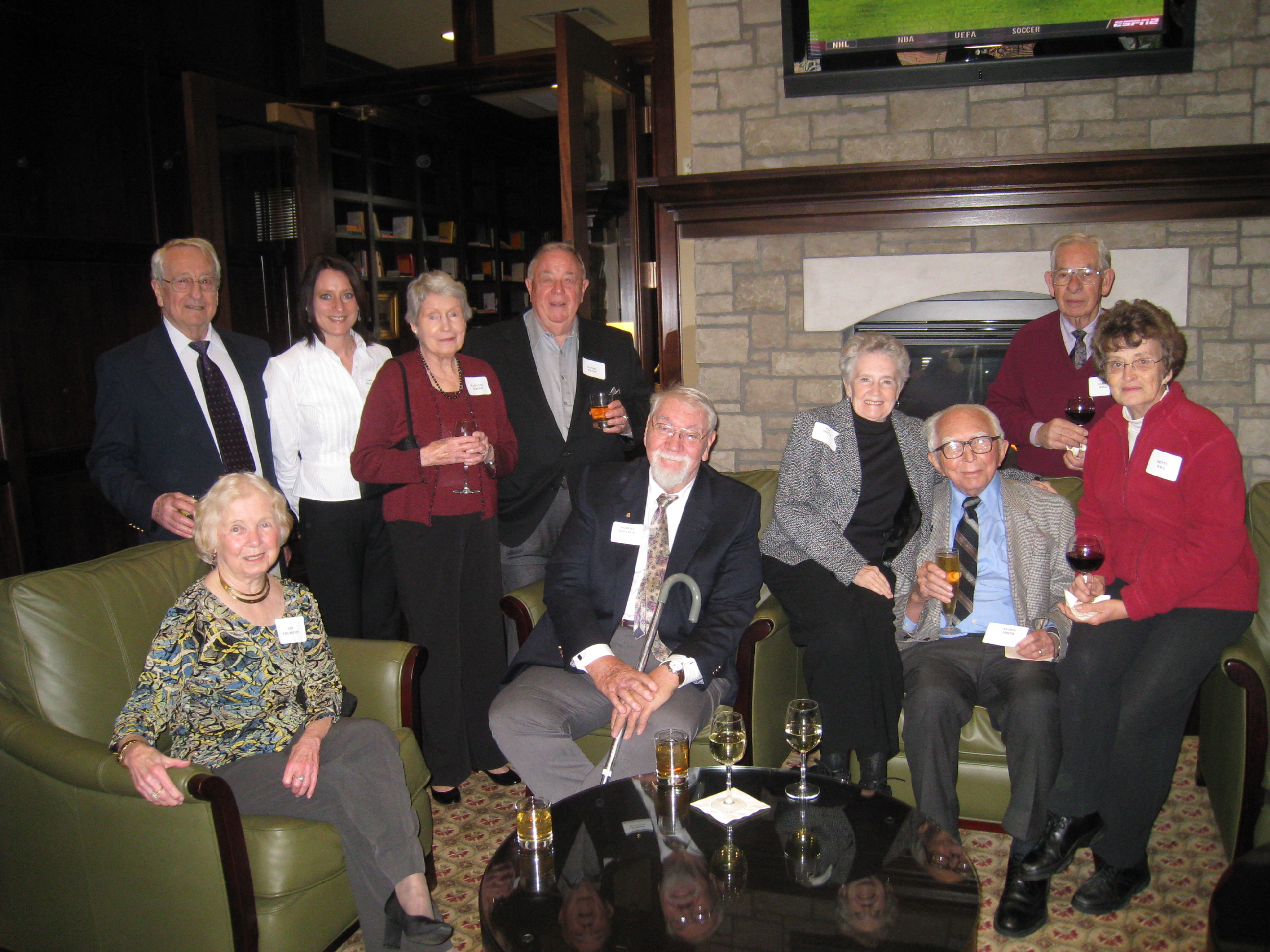 Ann Thurston, Bob, Carol (Miller) and Mary Lee Stroup, Dan Reedy, Robert Bostrom, Pat and Eldon Smith, Harry and Betty Hall
